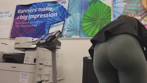 Green Lululemons Bent Over at Fedex