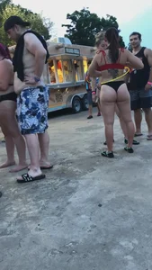 Party girls in bikinis, thongs and swimsuits