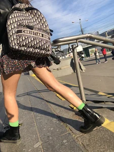 Beautiful Candid Girl With Tattooed (And Slightly Hairy) Legs in Boots and a Dress Public Bus Creepshots Gallery