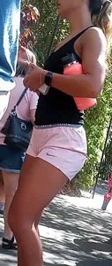 Hot blonde pink shorts