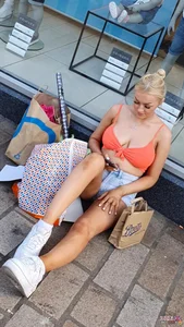 Busty chav blonde in revealing top and jean shorts! (OC) [CS4U]