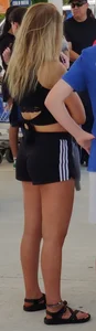 Tight blondie with nice legs and ass in Cancun
