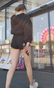 Teen butt in nike pro spandex shorts