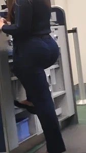 Sexy fat ass flight worker