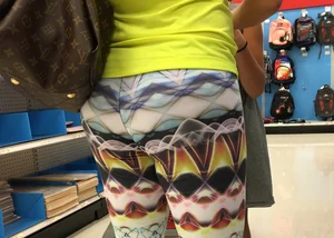 Milf shopping at Target in patterned leggings