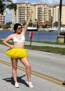 Girls running out in their underwear