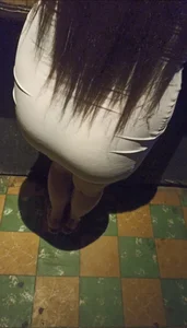 Skinny table dance stripper in a sexy tight white spandex mini dress [OC]