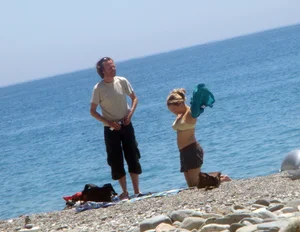 Nude beach and topless girls