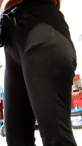 Candid thighs in pants closeup creepshot
