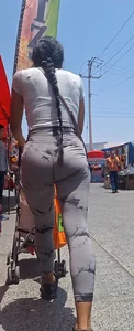 Stunning skinny butt with tight leggings showing VTL