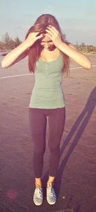 Cute Flat-Chested Skinny Girl in Yoga Pants Candid Pic