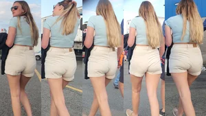 Sexy Slim Legs And Hot Butt of a Street Candid Girl Creepshots Collage