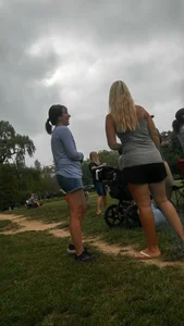 Blonde Candid Milf in Shorts and Sandals in a Park Creepshots Gallery