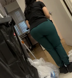 Latina in Tight Green Scrubs (VPL) knew she was recorded! (OC)