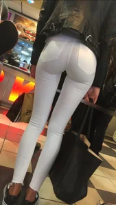 Perfect Ass in White Tight Pants Closeups