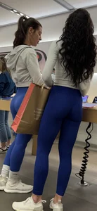 Gorgeous girls in tight blue lululemon leggings