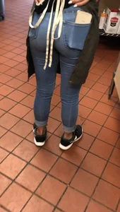 Cute butt teen in tight jeans
