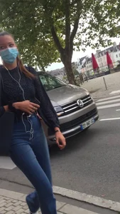 Tall teen with tight jeans pants early in the morning