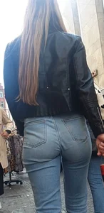 Various hot butts in tight jeans on the street and inside cafes, some teens too
