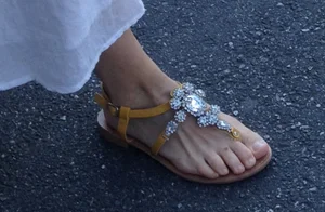 Girl’s Foot in a Sandal Candid Closeup Creepshot