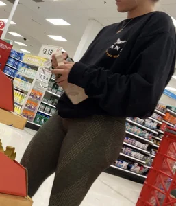 Cute Girl in Green Leggings