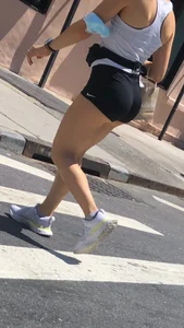 Cute amazing ass coming out of short shorts
