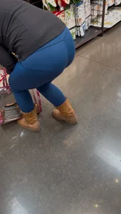 Milf in blue leggings with vpl bent over for us!!! pt1 (OC)