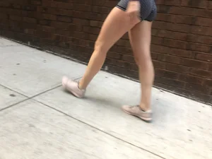 Amazing ass in short shorts, some cheek showing