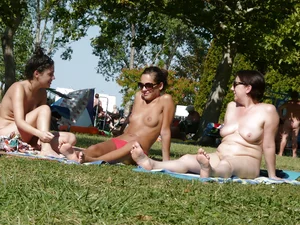 Nude beach and topless girls