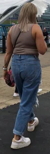 Chubby milfs wearing denim street pics