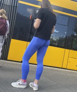 tight blue yoga pants(OC)