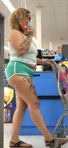 [OC] BBW Mixed MILF ASS completely OUT at Walmart + Nipple Piercings