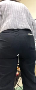 I spy a panty line on this teacher’s round booty