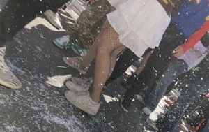 Carnival girls wearing pantyhose, spandex shorts, stockings, skirts and other outfits