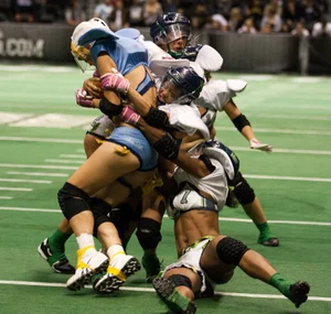 Sexy female football players with hot bodies