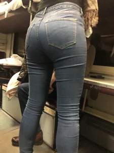 Hot Booty in Tight Jeans in the Train Sleeping Car - Girl Taking Off White Socks Candid Gallery