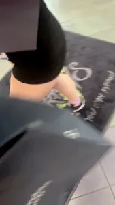 Hot thick employee in biker shorts