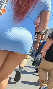 Sexy Redhead showing butt cheeks in dress (OC)