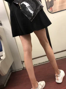 Girl With Long Thin Legs in the Subway Train and on the Escalator Hot Creepshot
