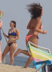 3 sexy girls on the beach in bikinis