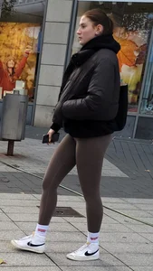 Candid Girl in Leggings Street Creepshot, Awesome Hot Butt And Legs