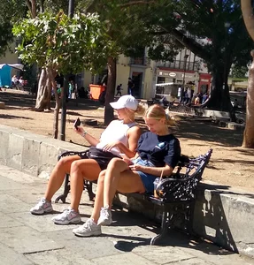 Thick legs, 2 sporty blondes
