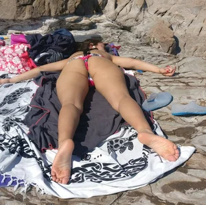 Sexy beach and poolside girls in swimsuits, mostly candid