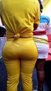 Ebony showing VPL in outfit