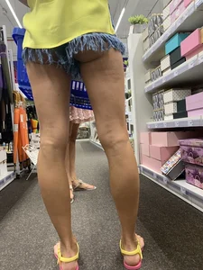 Mother upskirt and daughter showing ass cheeks
