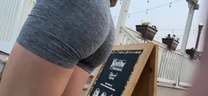 Could have watched all day. Skin tight grey shorts