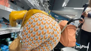 First Post | MUST SEE ! |  Pregnant Arabic Milf Bubble Butt In Flare Pants ( W/ Faceshots + GIF )