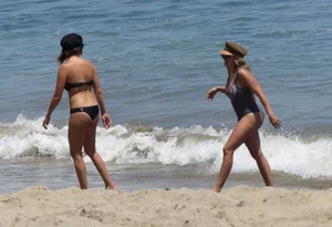Ashley Tisdale in bikini on the beach in Malibu