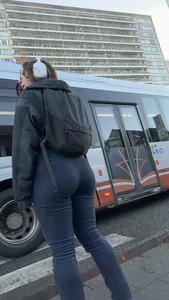Cute petite girl in tight pants VPL