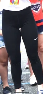 Closeup Creepshot of Very Nice Legs in Leggings on the Street